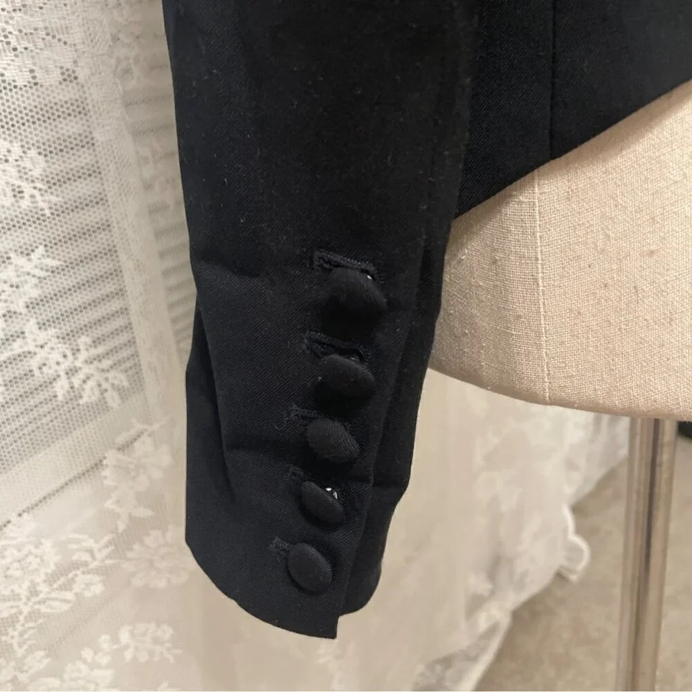 JAMES JEANS Boyfriend V Blazer Silky Blue Black Sz 4 EUC